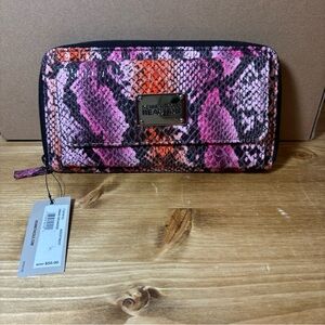 Kenneth Cole Reaction Urban Organizer Snake Skin Print Wallet NWT